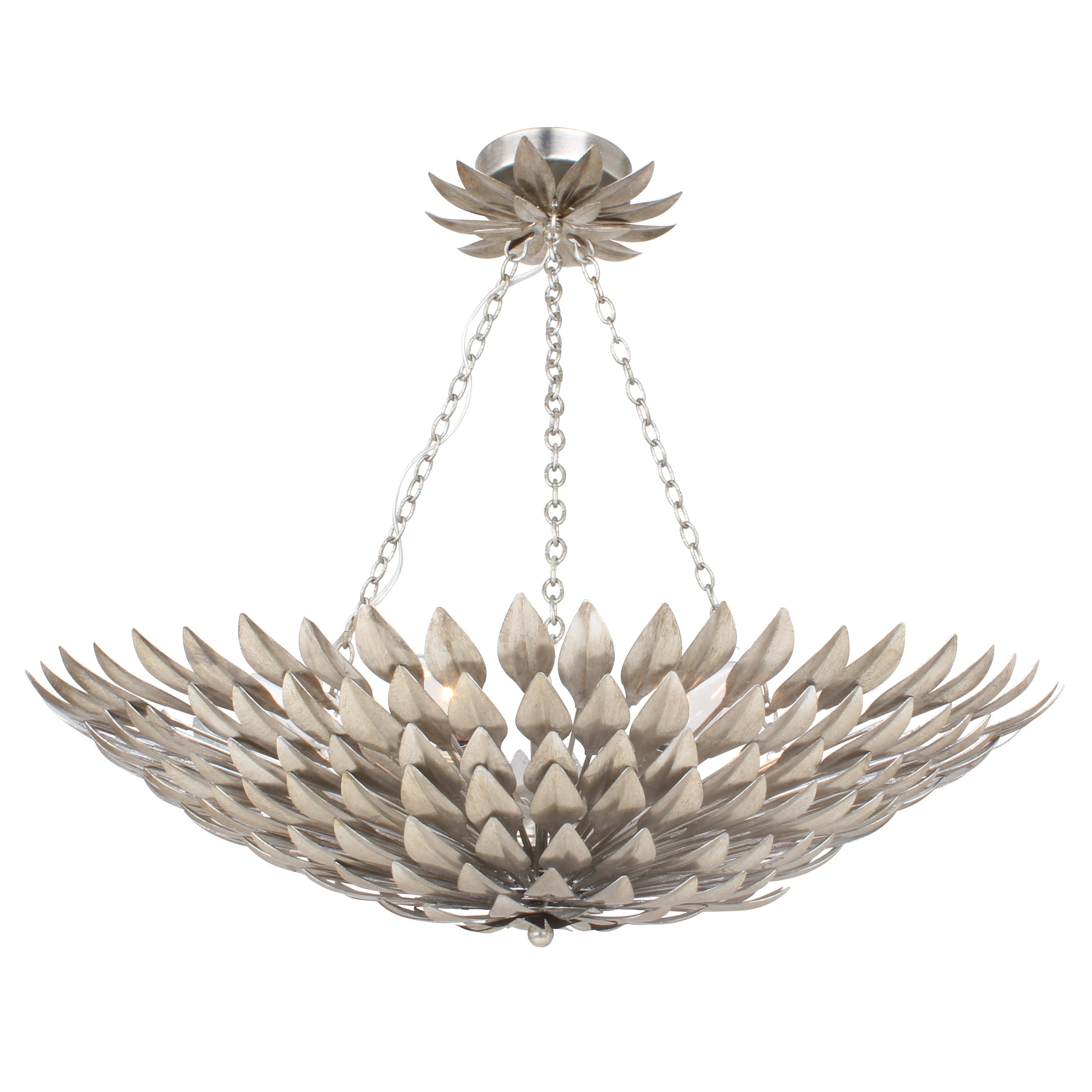 Broche 6 Light Antique Silver Ceiling Mount