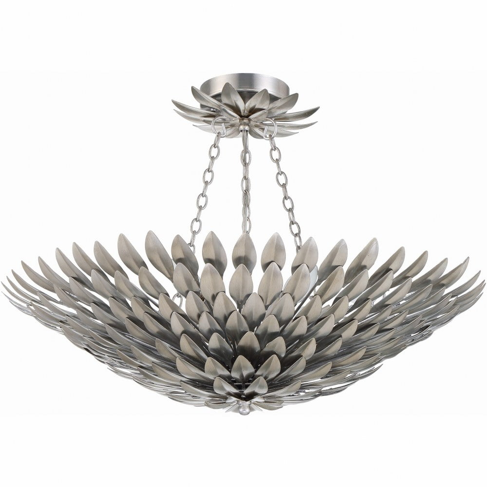 Broche 6 Light Antique Silver Ceiling Mount