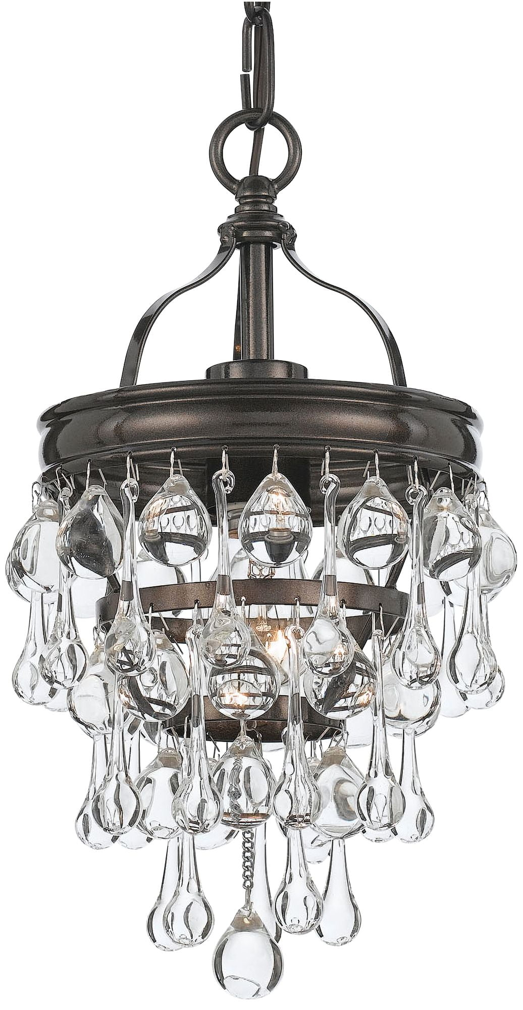 Crystorama Calypso 7 1/2"W Vibrant Bronze and Crystal Mini Chandelier