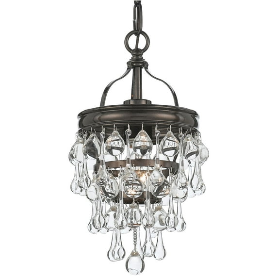 Crystorama Calypso 7 1/2"W Vibrant Bronze and Crystal Mini Chandelier