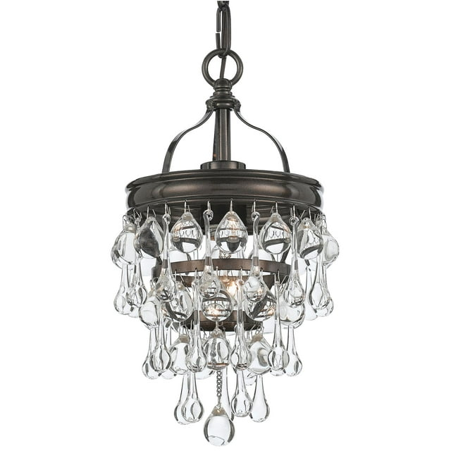 Crystorama Calypso 7 1/2"W Vibrant Bronze and Crystal Mini Chandelier