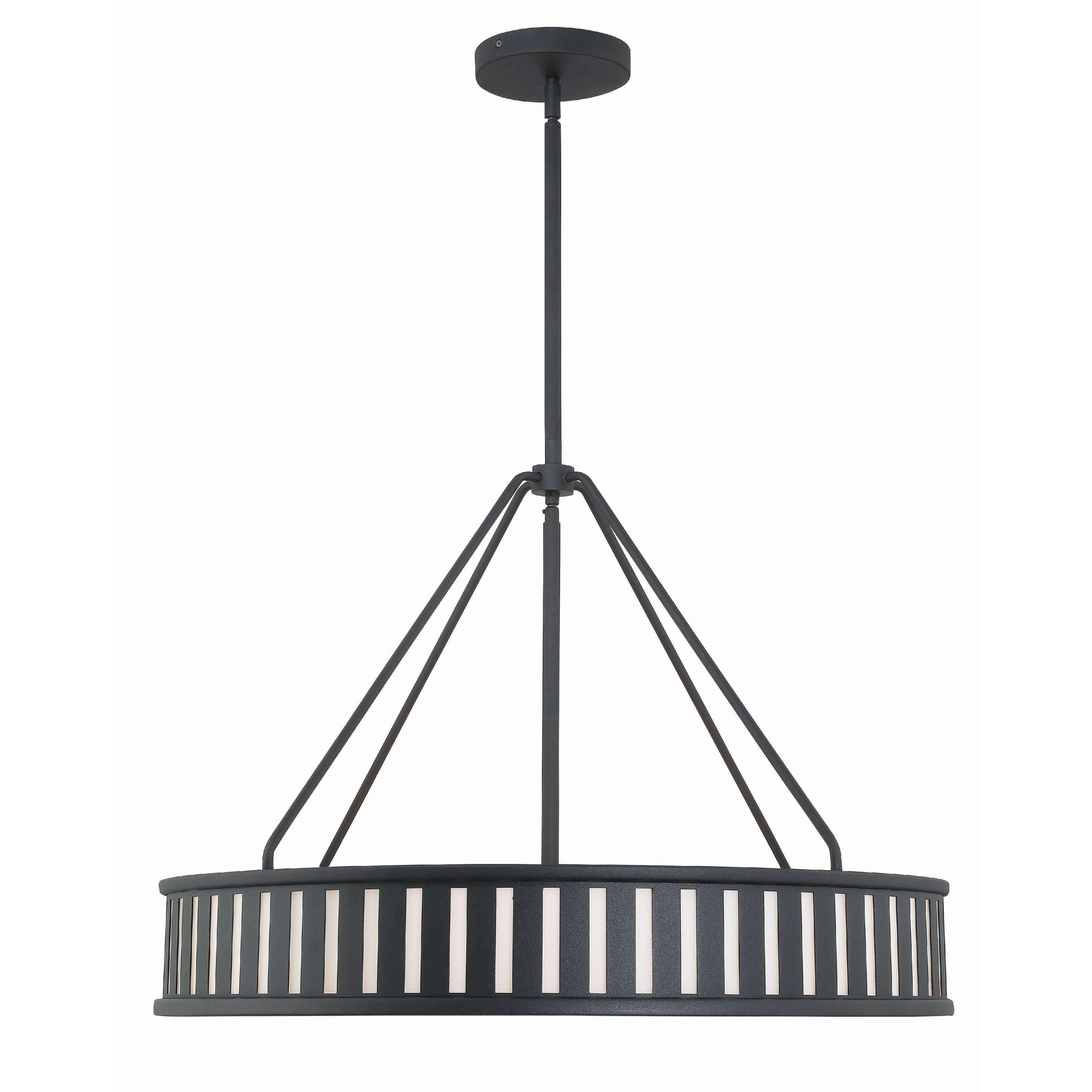 Crystorama Kendal 6 Light Black Forged Pendant - 28"W x 20.5"H