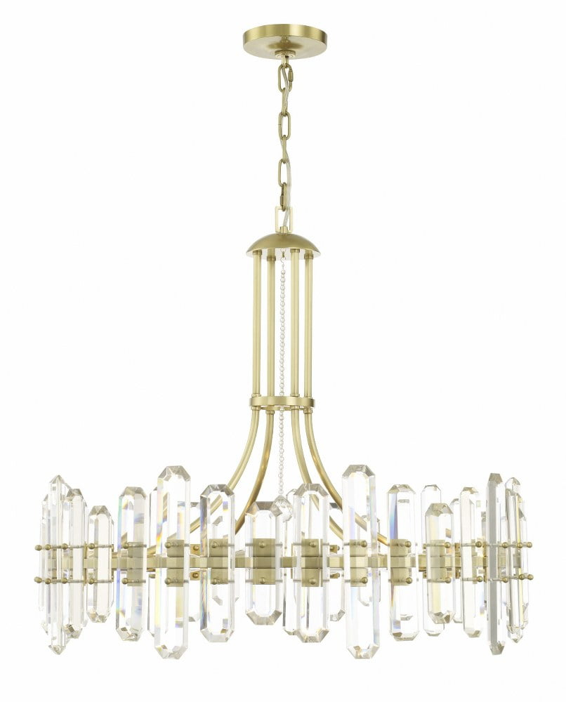 Twelve Light Chandelier In Traditional And Contemporary Style 31 Inches Wide By 28.25 Inches High-Aged Brass Finish Crystorama Lighting Bol-8889-Ag