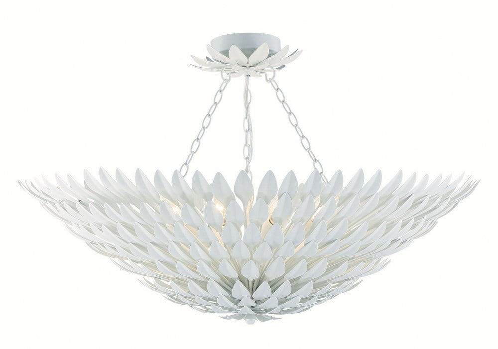 519-MT_CEILING-Crystorama Lighting-Broche - Eight Light Pendant in Traditional and Contemporary Style - 30 Inches Wide by 12 Inches High-Matte White