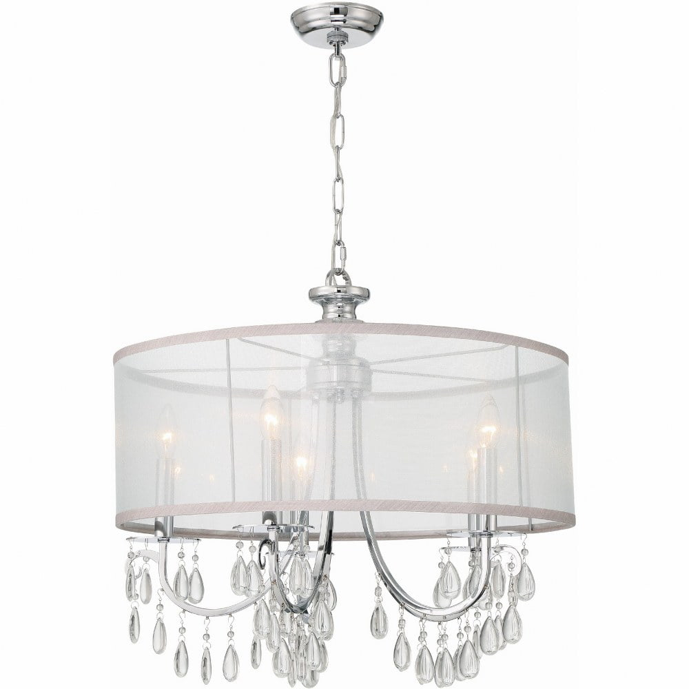 Five Light Chandelier In Minimalist Style 24 Inches Wide By 23 Inches High-Polished Chrome Finish    -Traditional Installation Crystorama Lighting