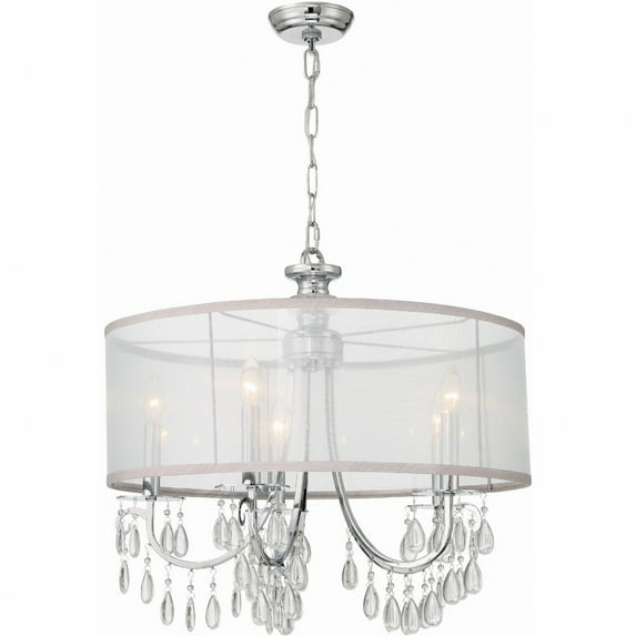 Five Light Chandelier In Minimalist Style 24 Inches Wide By 23 Inches High-Polished Chrome Finish    -Traditional Installation Crystorama Lighting