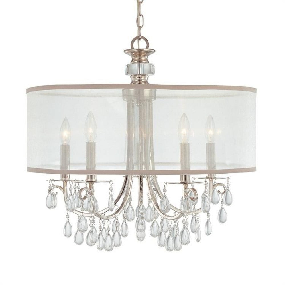 Five Light Chandelier In Minimalist Style 24 Inches Wide By 23 Inches High-Polished Chrome Finish    -Traditional Installation Crystorama Lighting