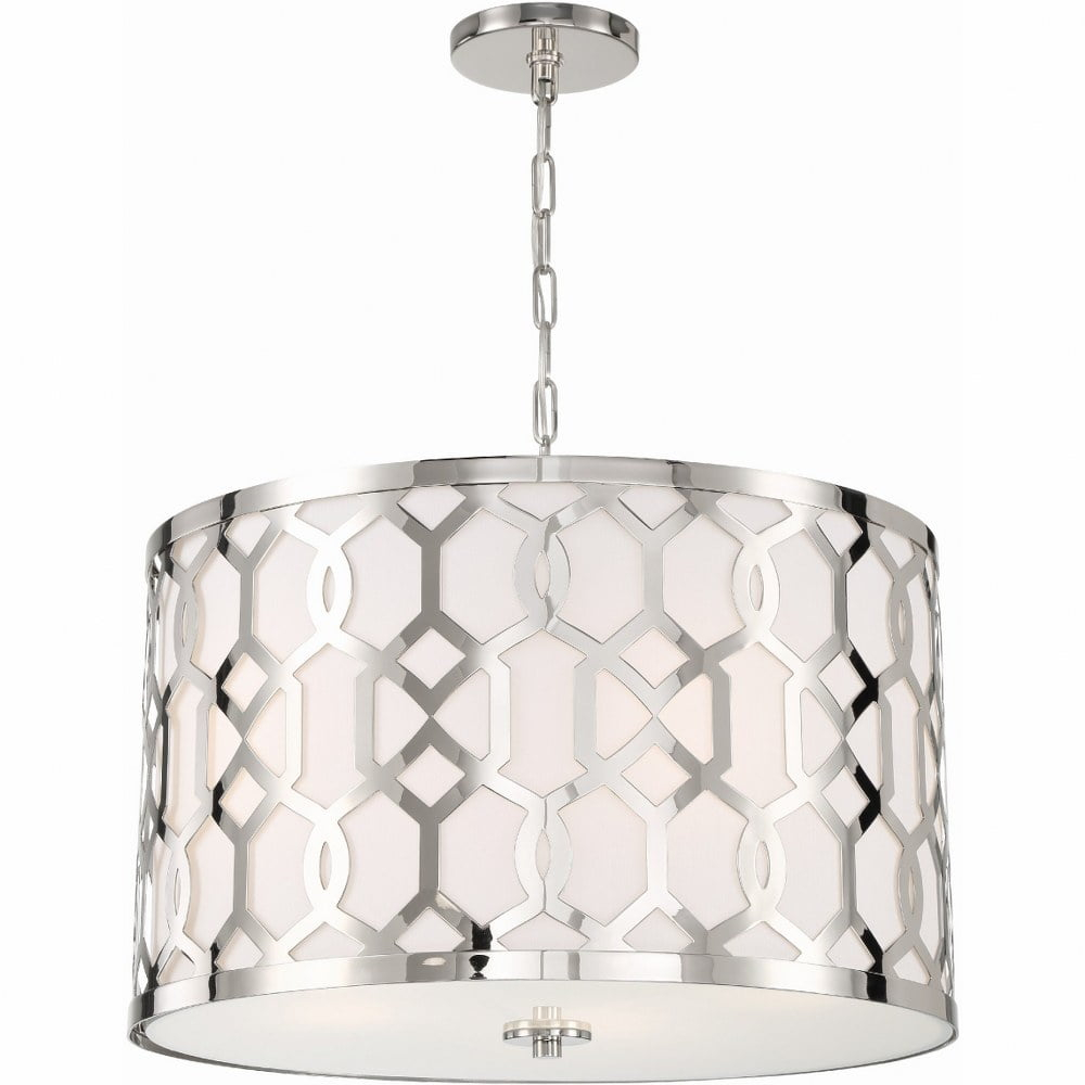 Crystorama Libby Langdon for  Jennings 5 Light Polished Nickel Chandelier - 24.25'' W x 14.75'' H
