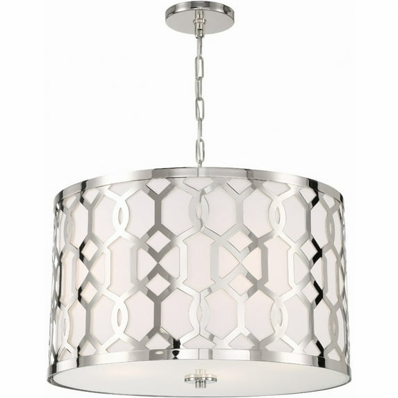 Crystorama Libby Langdon for  Jennings 5 Light Polished Nickel Chandelier - 24.25'' W x 14.75'' H