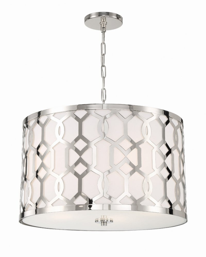 Crystorama Libby Langdon for  Jennings 5 Light Polished Nickel Chandelier - 24.25'' W x 14.75'' H