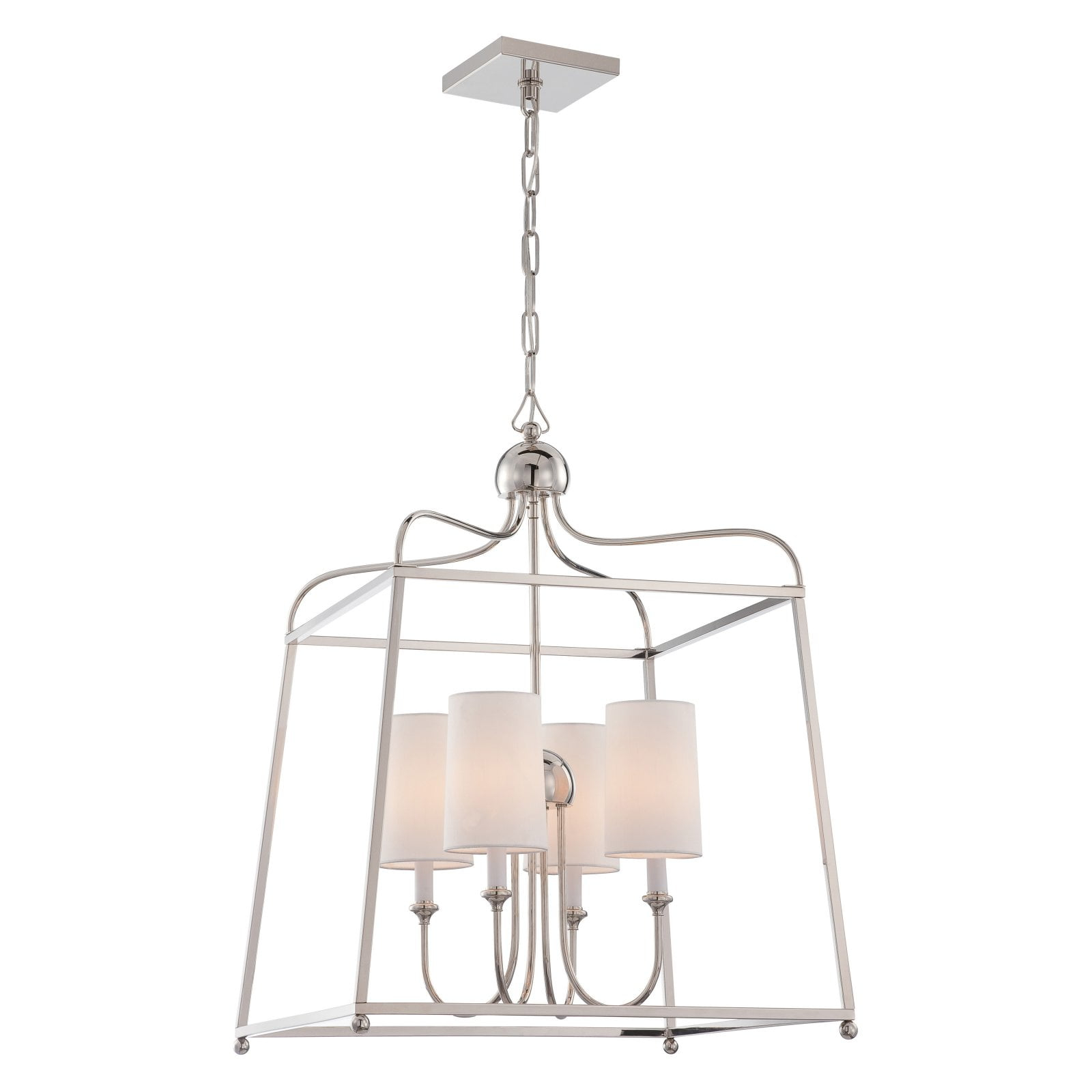 Four Light Chandelier With Linen Fabric Shades In Traditional Style 21.5 Inches Wide By 29.75 Inches High     -Traditional Installation Crystorama