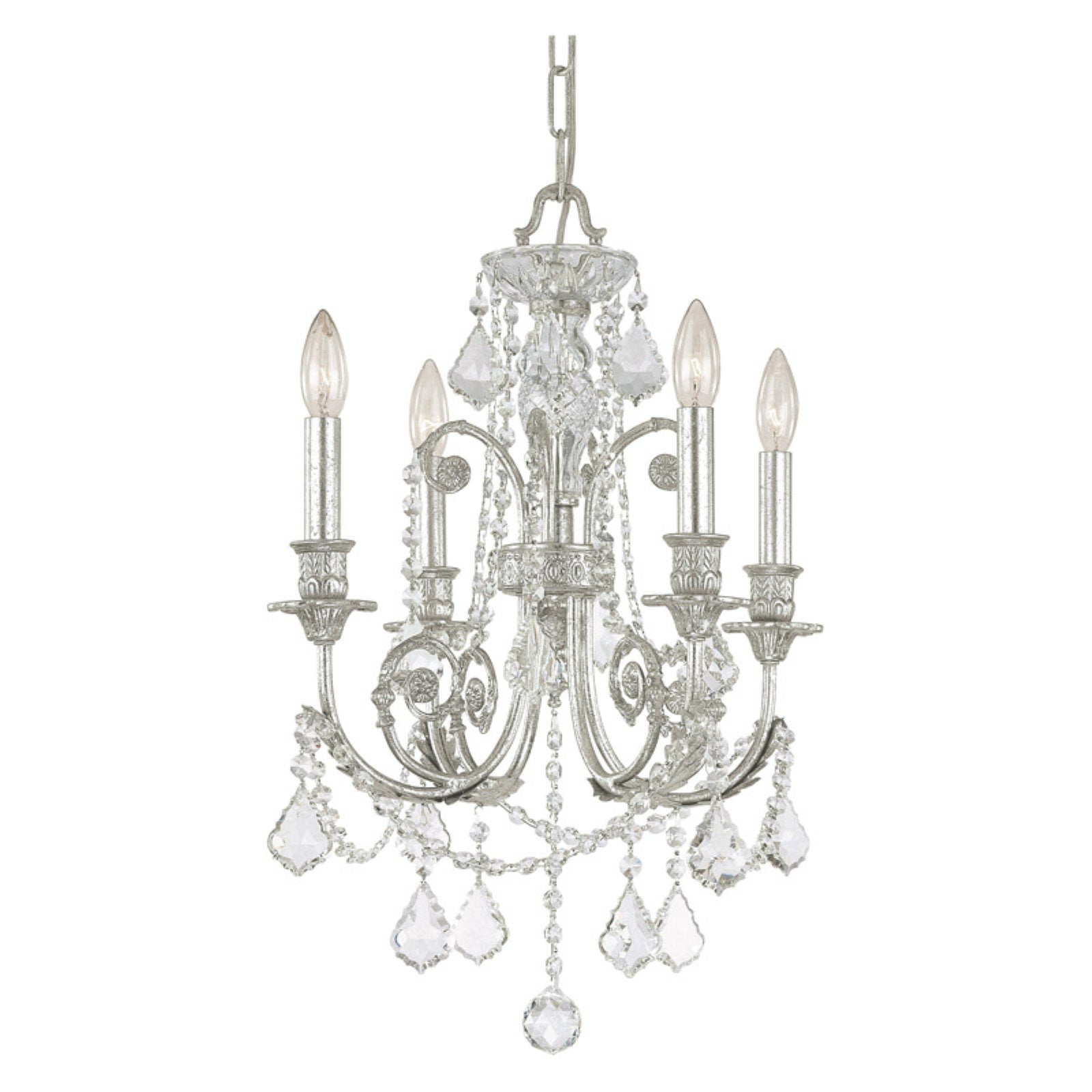 Regis 4 Light Spectra Crystal Olde Silver Mini Chandelier