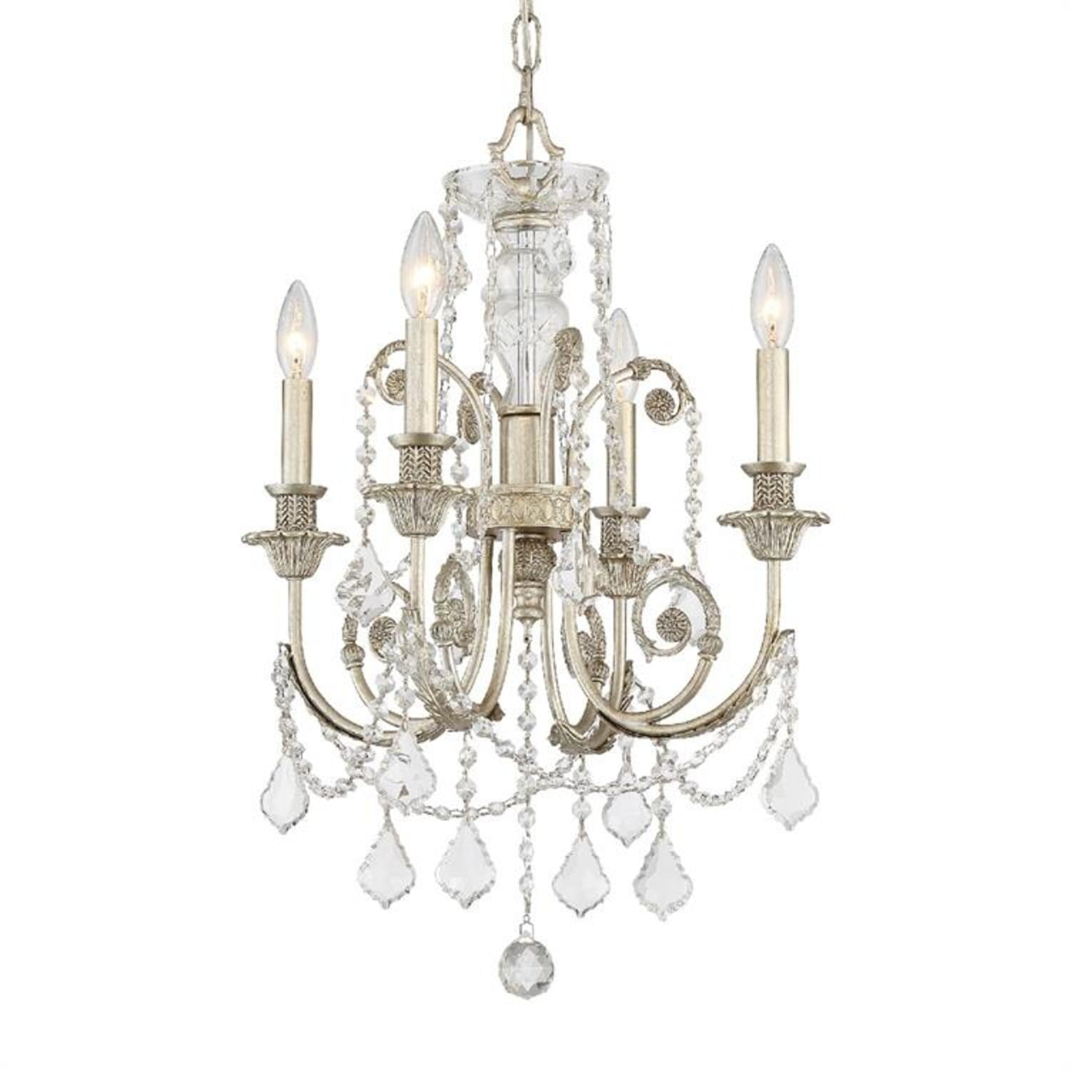 Regis 4 Light Spectra Crystal Olde Silver Mini Chandelier