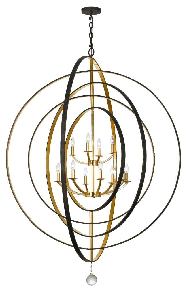 Twelve Light Chandelier In Classic Style 60 Inches Wide By 63 Inches High-English Bronze/Antique Gold Finish    -Traditional Installation Crystorama