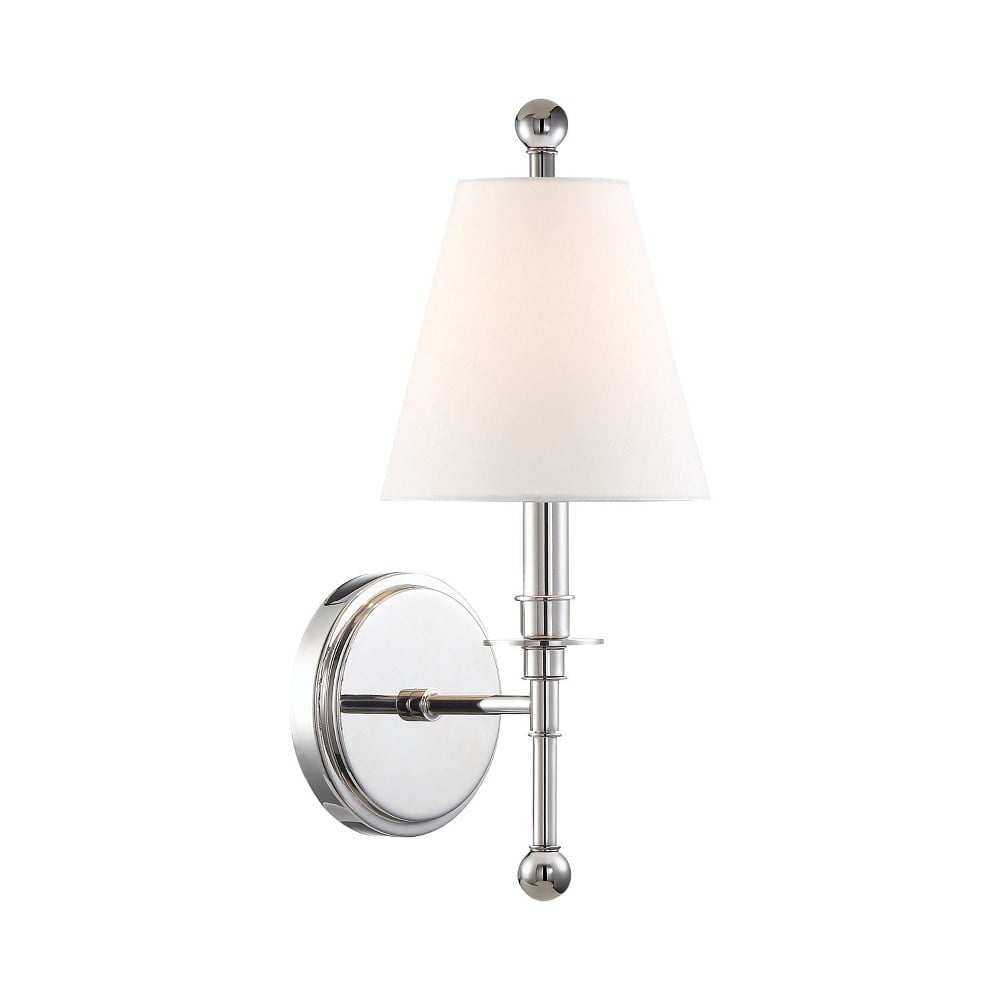 RIV-382-PN-Crystorama Lighting-Riverdale 1-Light Wall Sconce in Traditional Style including 2 Stem Styles - 6 Inches Wide by 14.5 Inches High-Polished