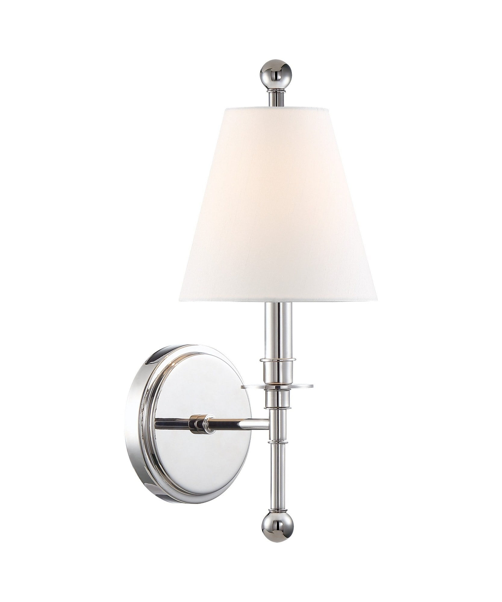 RIV-382-PN-Crystorama Lighting-Riverdale 1-Light Wall Sconce in Traditional Style including 2 Stem Styles - 6 Inches Wide by 14.5 Inches High-Polished