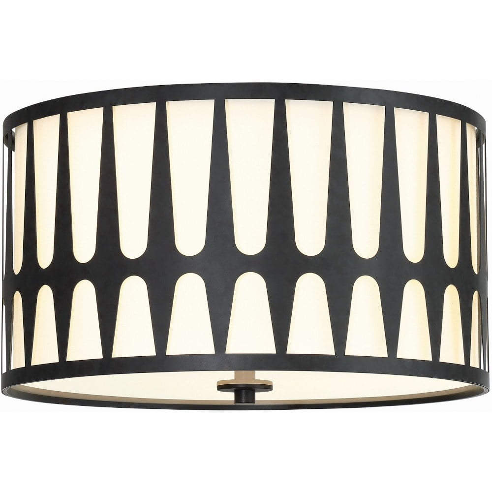 Crystorama Lighting Royston 3 - Light Flush Mount in  Black