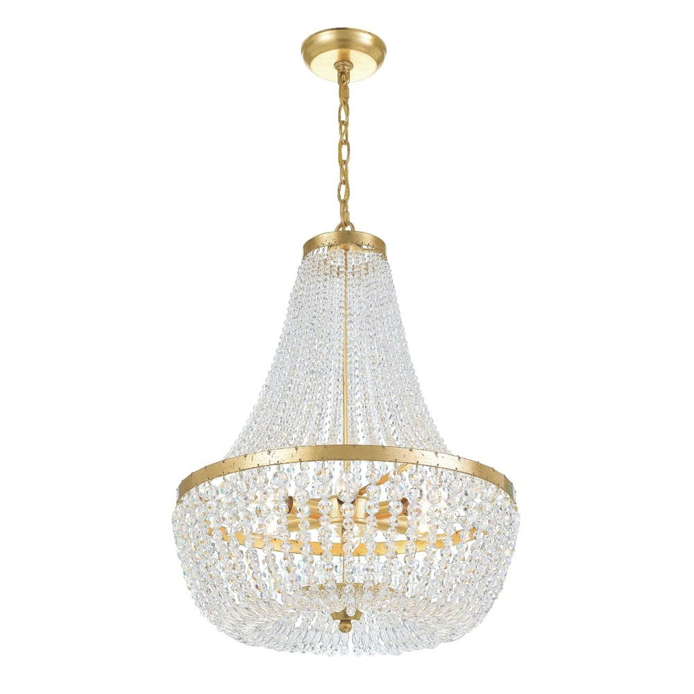 608-GA-Crystorama Lighting-Rylee - Six Light Chandelier in Classic Style - 18.75 Inches Wide by 23.5 Inches High-Antique Gold Finish    -Traditional