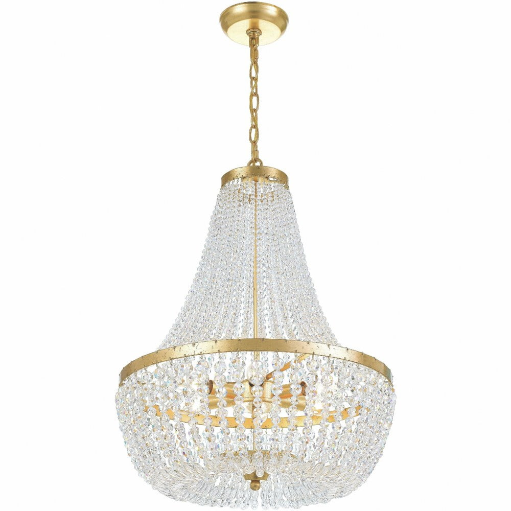 608-GA-Crystorama Lighting-Rylee - Six Light Chandelier in Classic Style - 18.75 Inches Wide by 23.5 Inches High-Antique Gold Finish    -Traditional