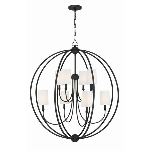 Crystorama Lighting Sylvan 8 - Light Chandelier in  Black Forged