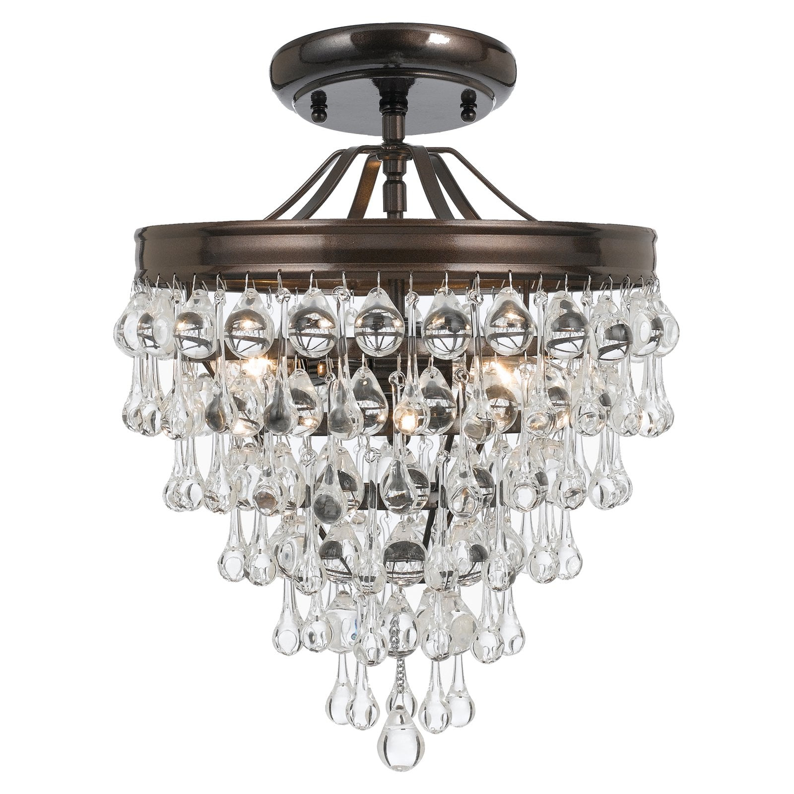 Crystorama Lighting Calypso 3 - Light Semi-Flush Mount in  Vibrant Bronze
