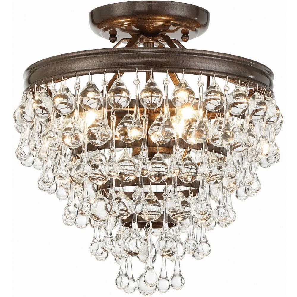 Crystorama Lighting Calypso 3 - Light Semi-Flush Mount in  Vibrant Bronze