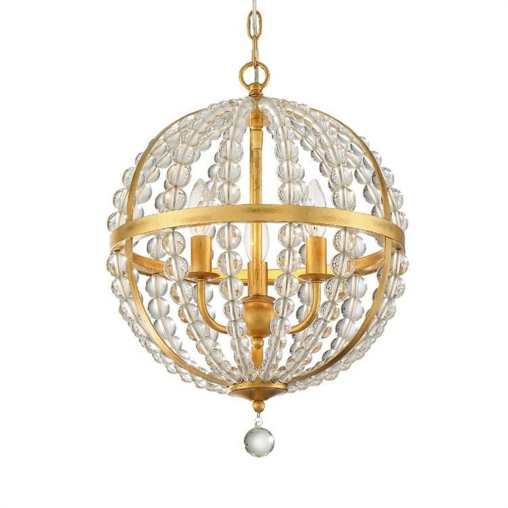 3 Light Chandelier In Traditional And Contemporary Style 14 Inches Wide By 19.75 Inches High     -Traditional Installation Crystorama Lighting