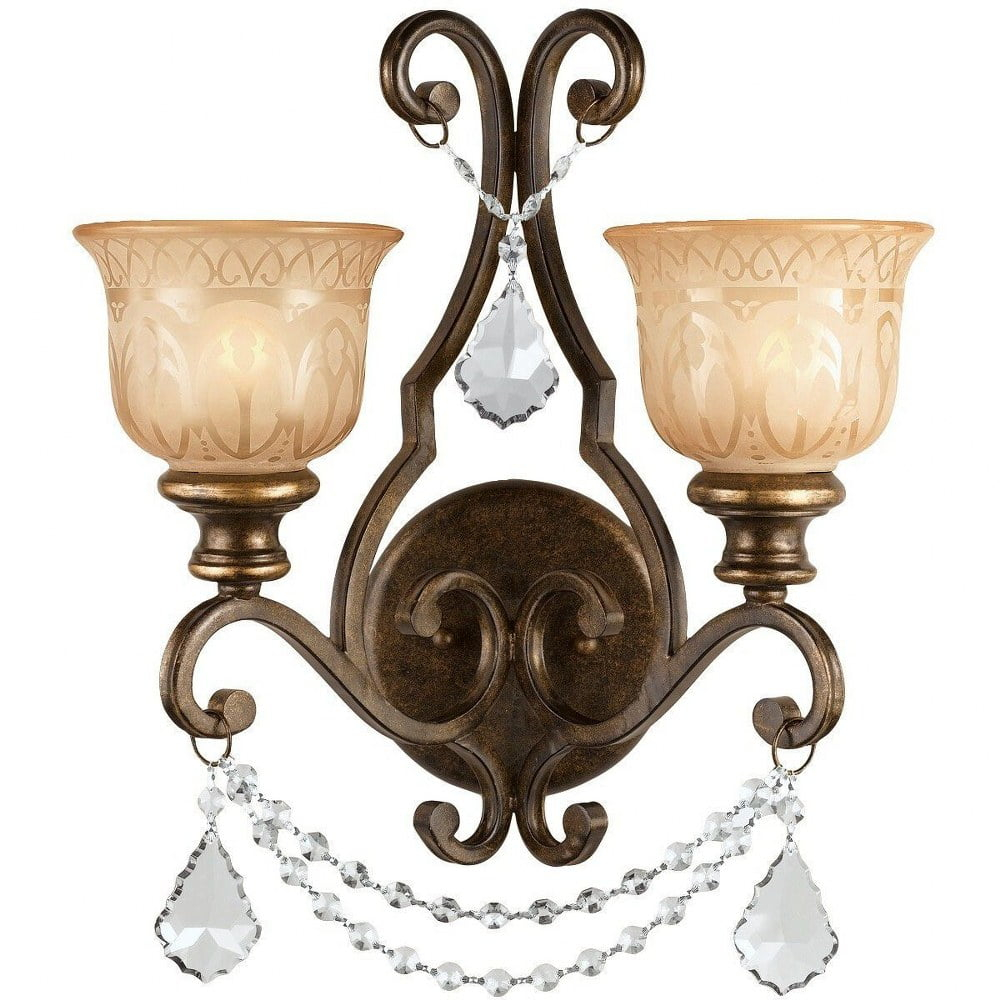 7502-BU-CL-MWP-Crystorama Lighting-Norwalk - Two Light Wall Sconce-Bronze Umber Finish-Hand Cut Crystal Type-Clear Crystal Color