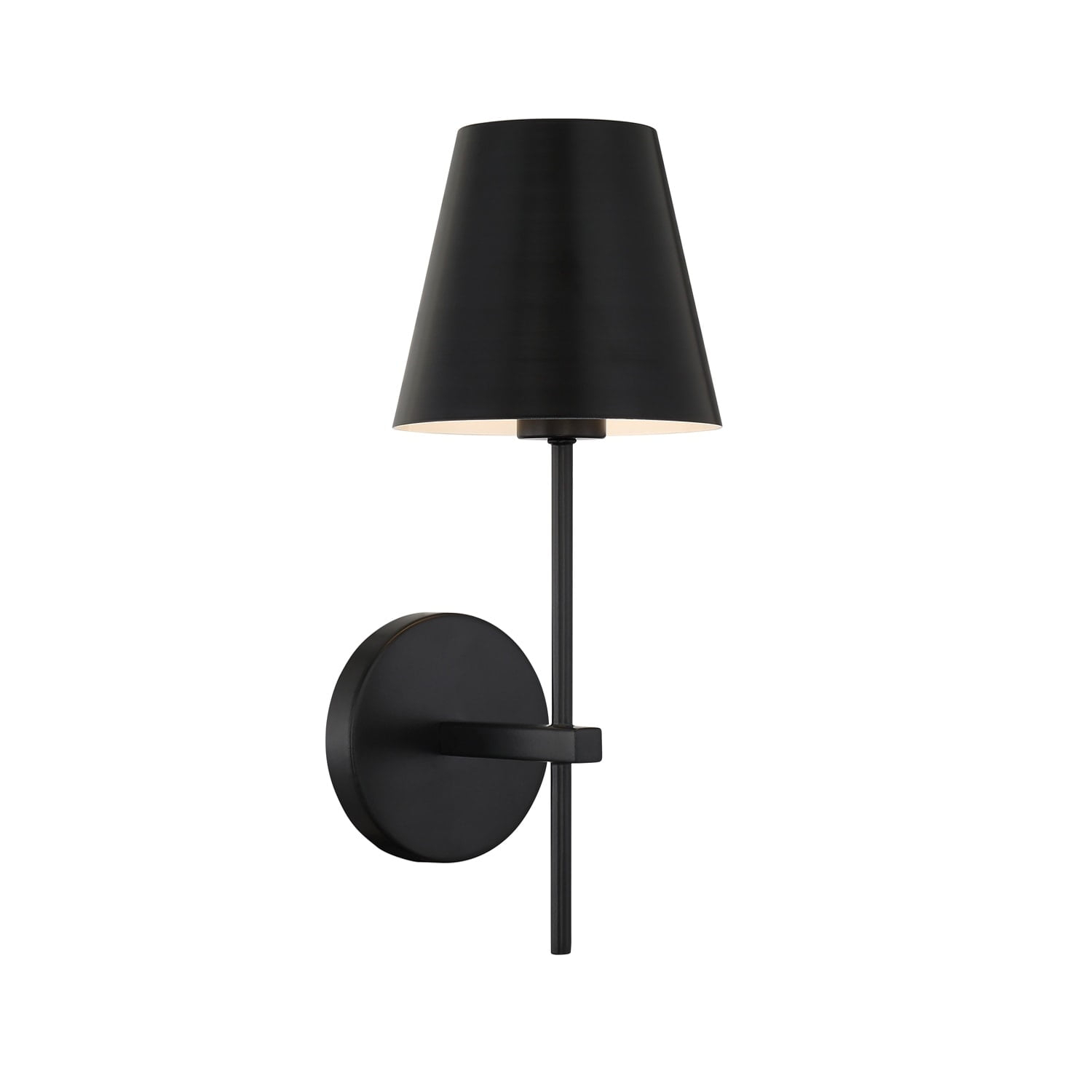 Crystorama Xavier 1 Light Matte Black Wall Mount - 6'' W x 15'' H x 7'' D