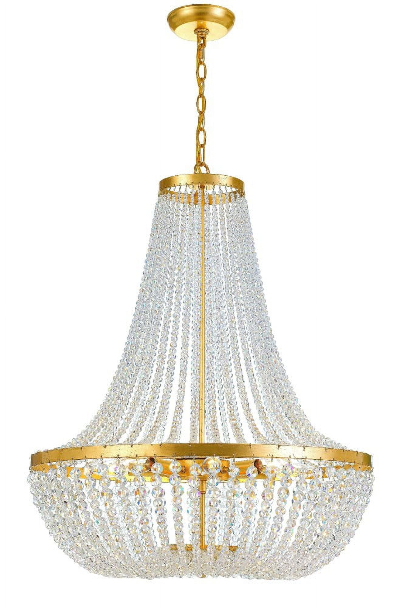 Crystorama Rylee 8 Light Antique Gold Chandelier - 24.75'' W x 31.25'' H