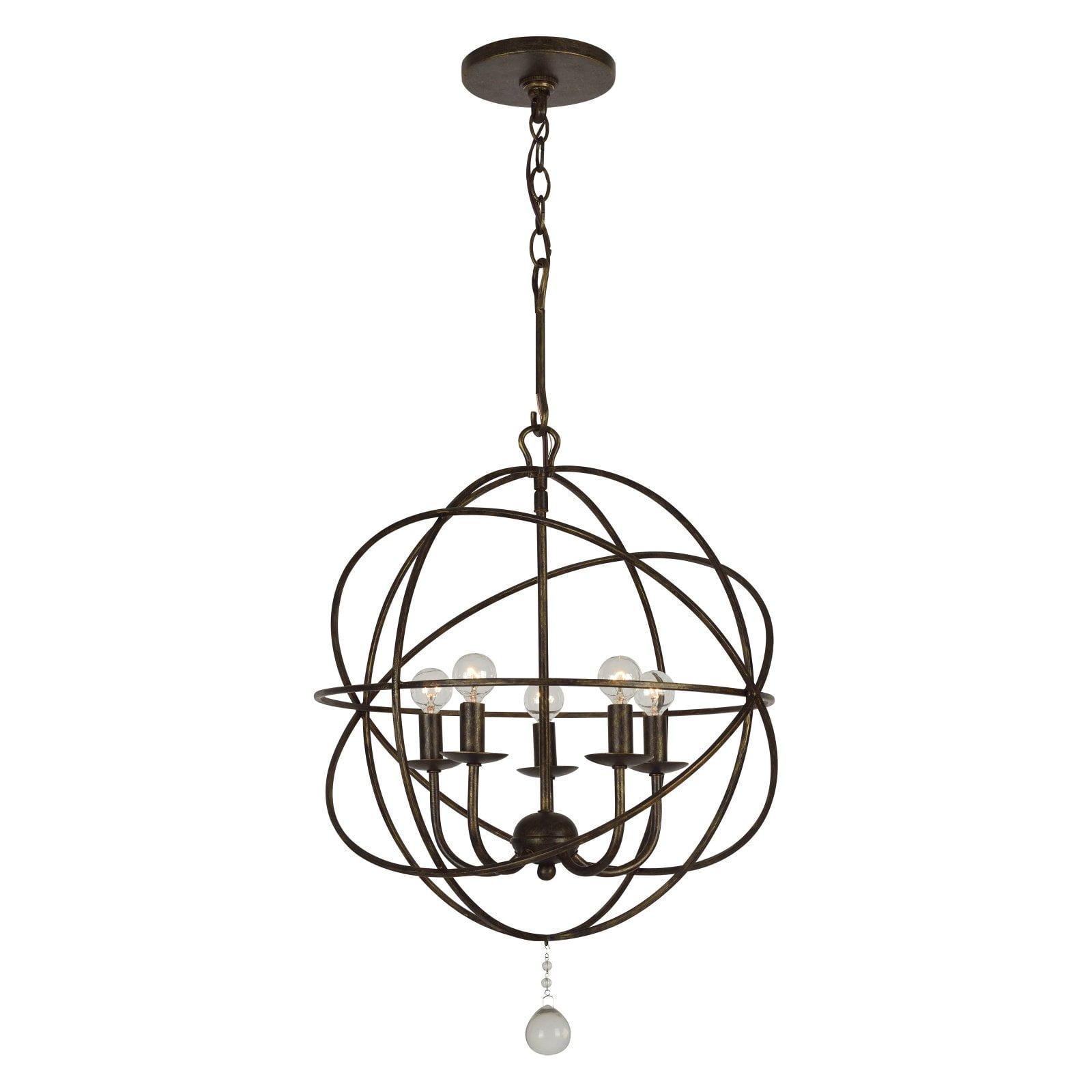 Five Light Mini Chandelier In Minimalist Style 17 Inches Wide By 23 Inches High-English Bronze Finish    -Traditional Installation Crystorama
