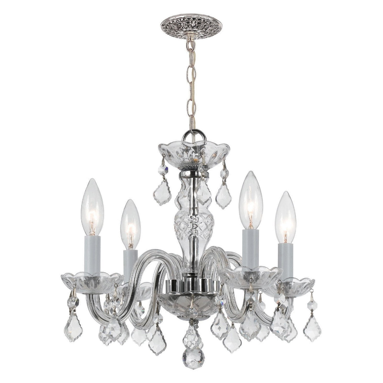 Crystorama Lighting - Four Light Mini Chandelier - Mini Chandelier - Crystal -