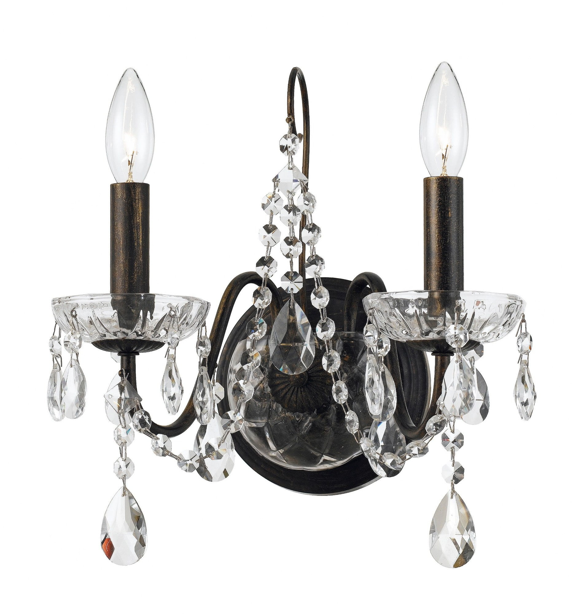 Crystorama Lighting Butler 2 - Light Sconce in  English Bronze