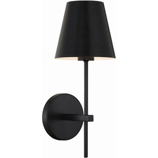 Crystorama Xavier 1 Light Matte Black Wall Mount - 6'' W x 15'' H x 7'' D