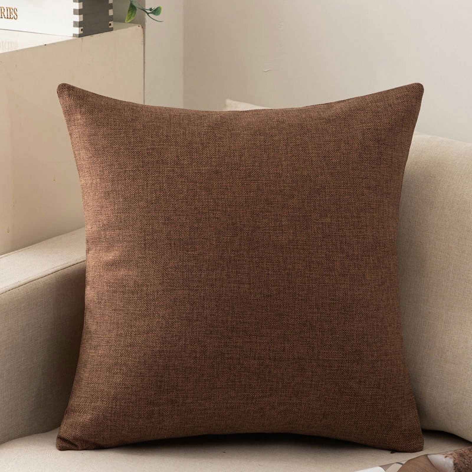 Nmkwnr Linen Square Cushion Covers Pillowcases Decorative Throw Pillow Covers for Sofa Living Room Bed, 18 x 18 inch