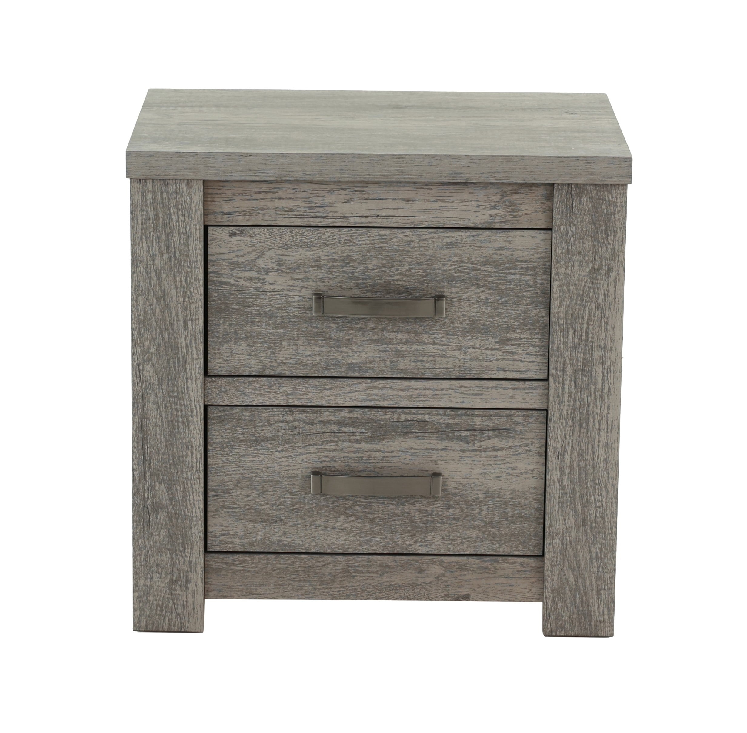 Gray Particle Board and MDF 2-Drawer Nightstand