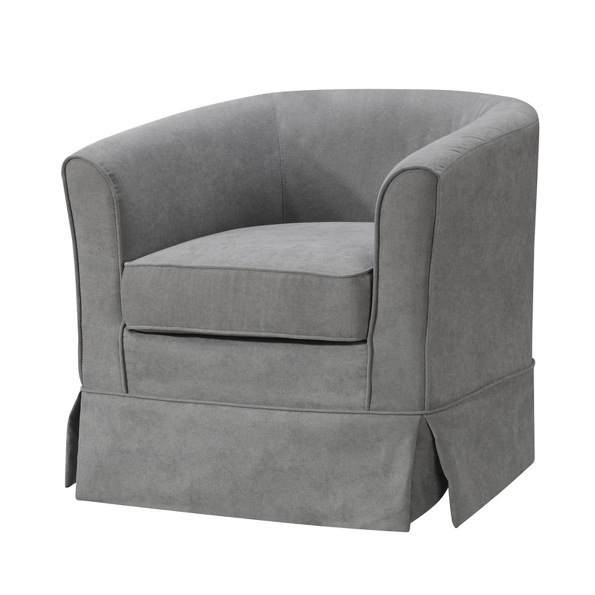 Bed Bath & Beyond Metal Fabric Solid Print Barrel Accent Chair, Gray