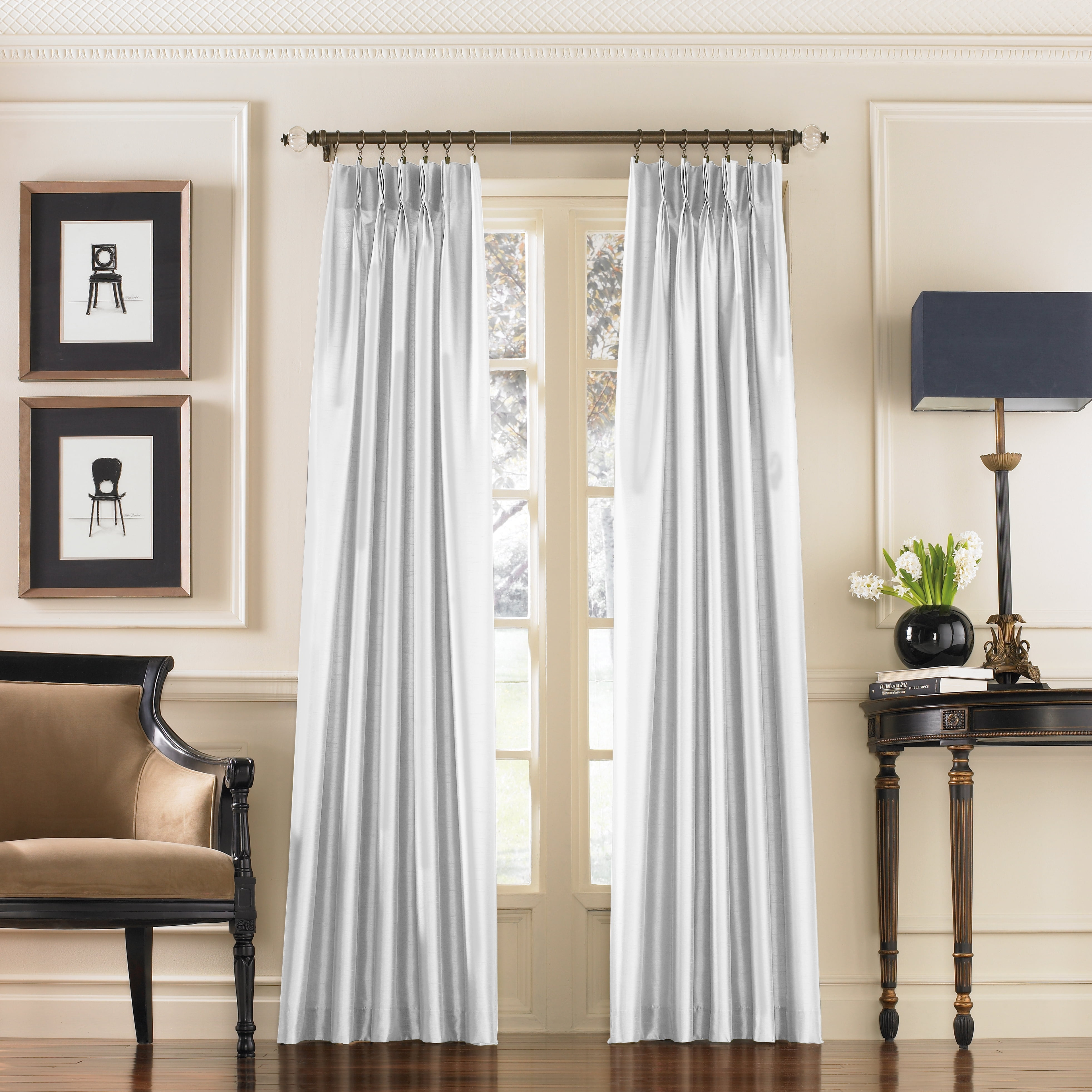 Curtainworks Marquee 108" Single Panel Curtain, White, Adult