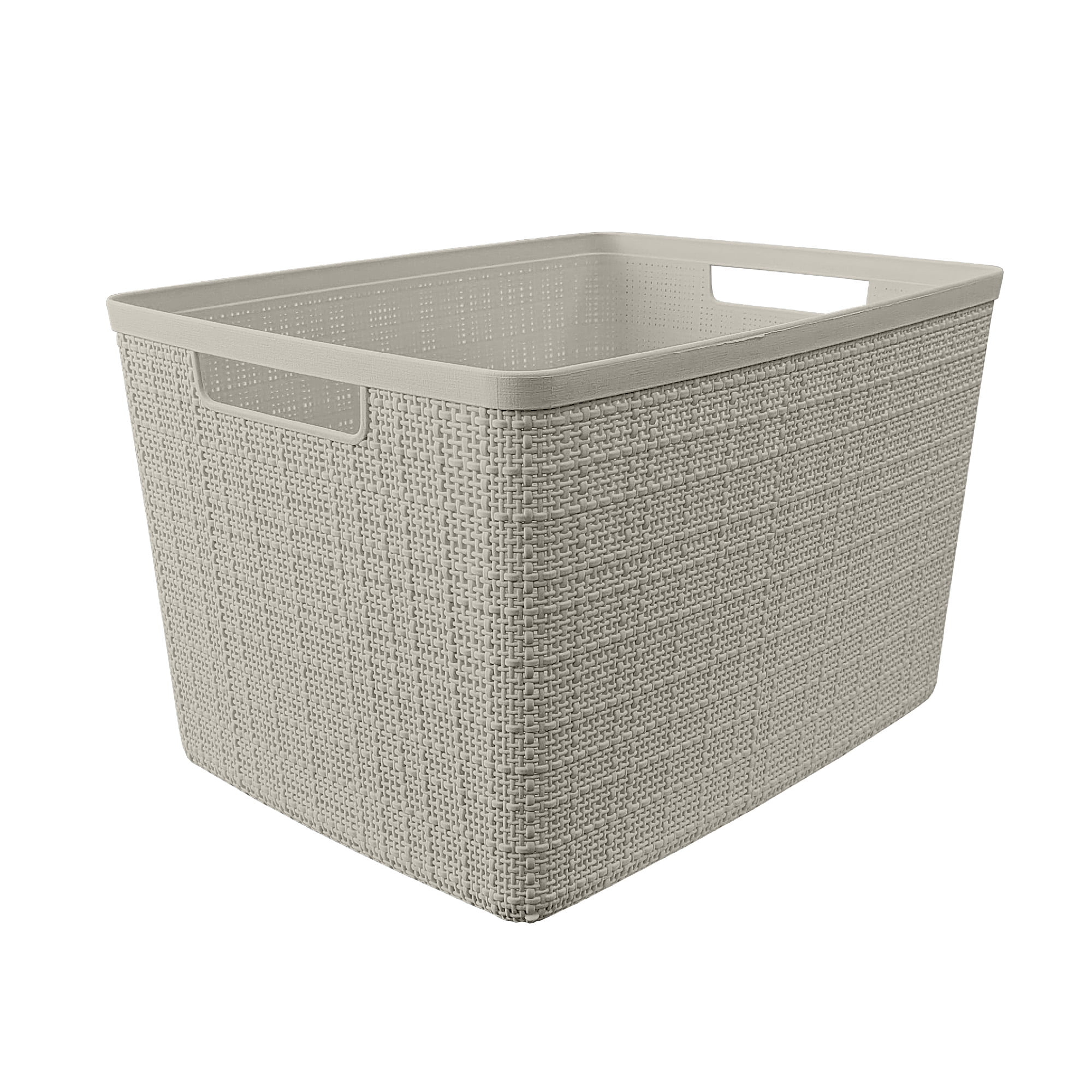 Curver Jute Large Beige Plastic Storage Basket