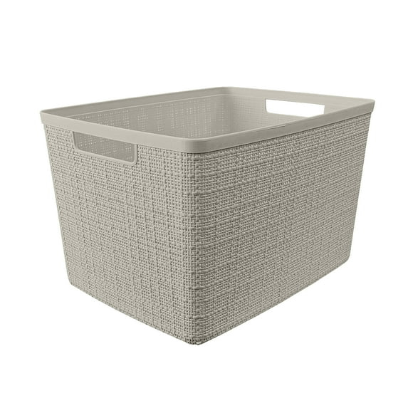 Curver Jute Large Beige Plastic Storage Basket