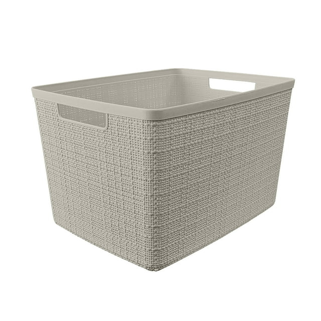 Curver Jute Large Beige Plastic Storage Basket