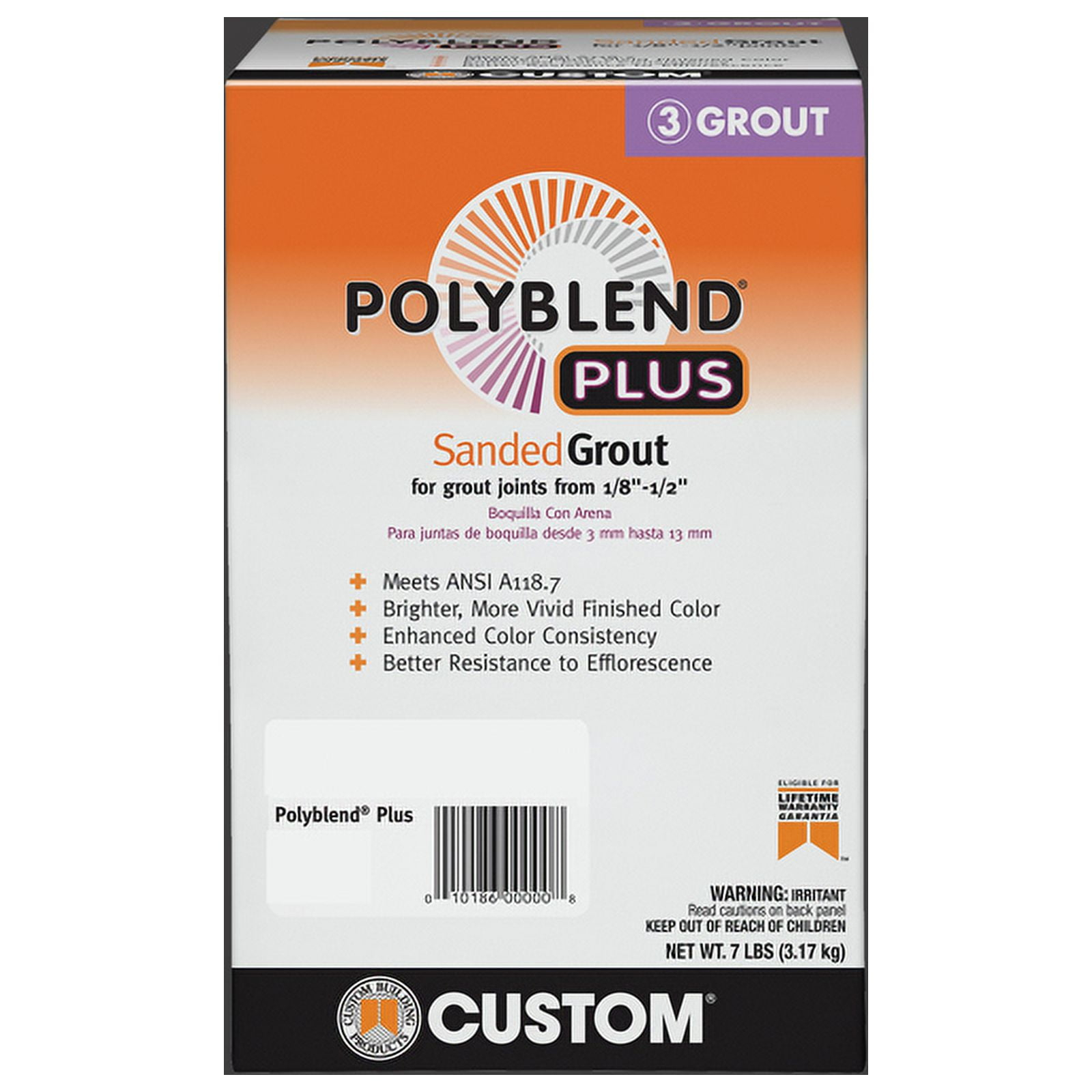 Custom Polyblend PBPG607-4 Sanded Grout, Charcoal, 7 lb Box
