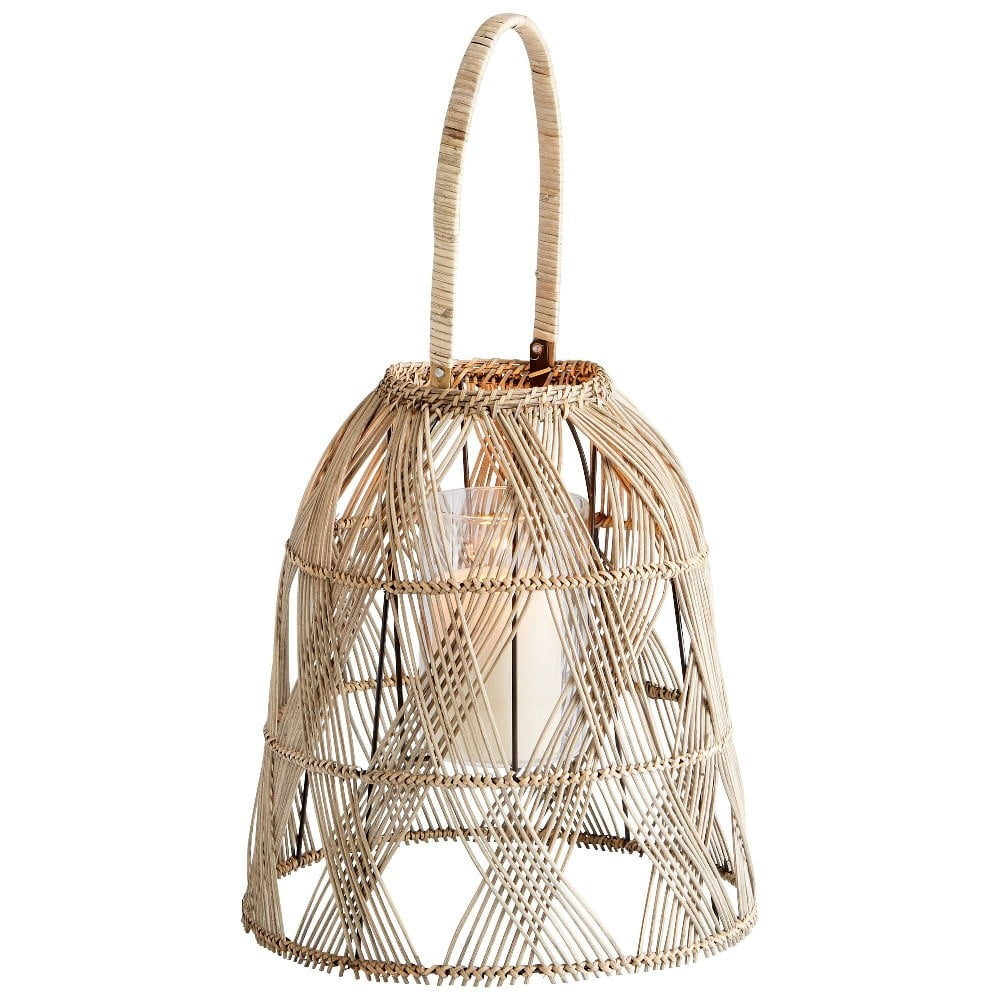 Jude Woven Rattan Lantern With Handle