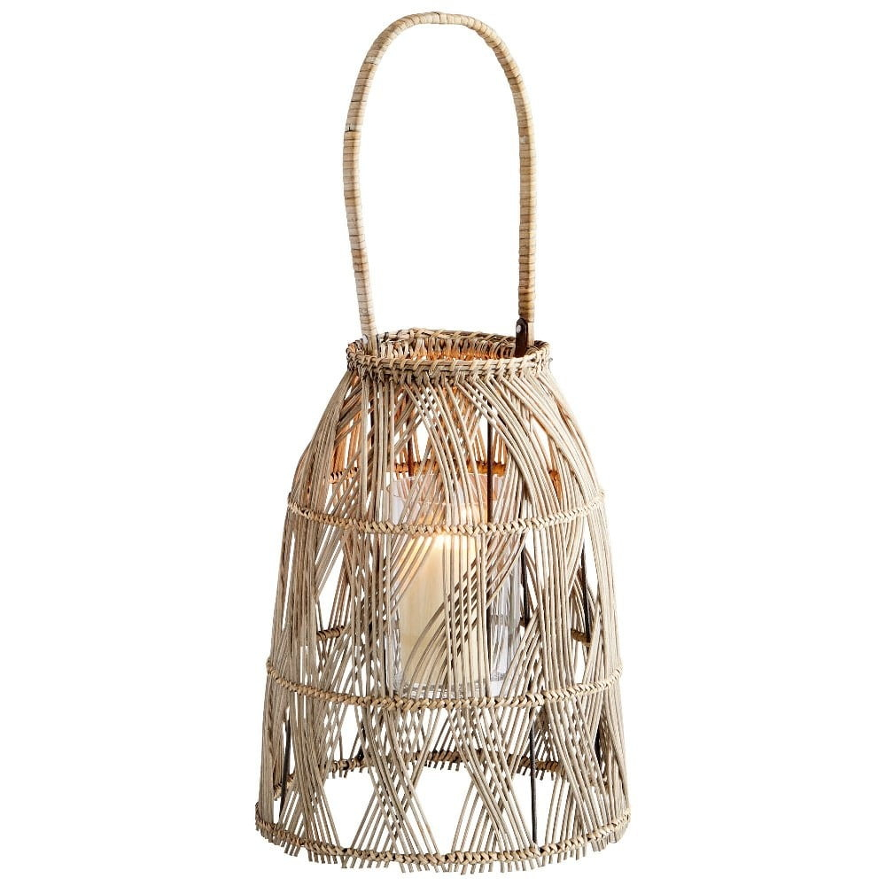 Jude Woven Rattan Lantern With Handle