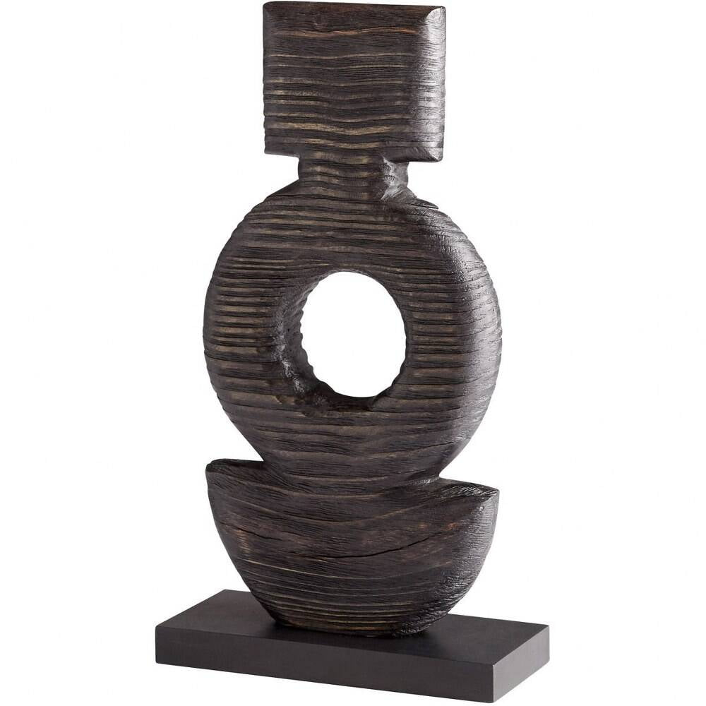 Cyan lighting - Dark Oval - sculpture-16.5 Inches Tall and 4 Inches Wide - Cyan