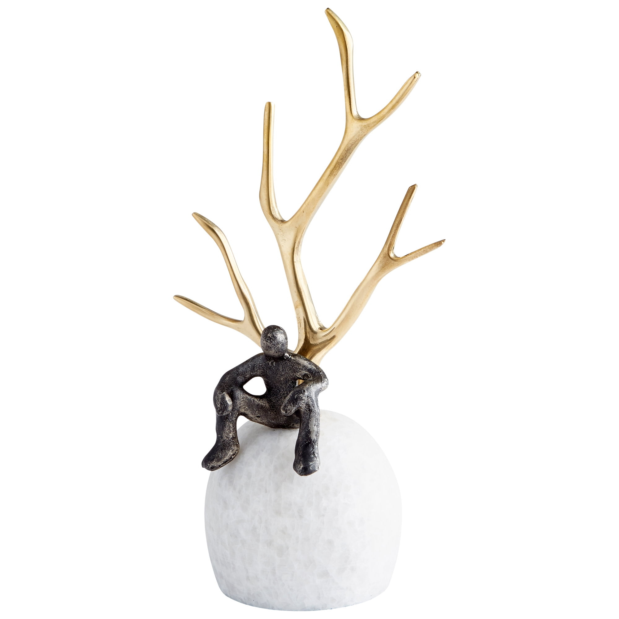 Cyan lighting - Thinking Tree - sculpture-9.5 Inches Tall and 3.25 Inches Wide -