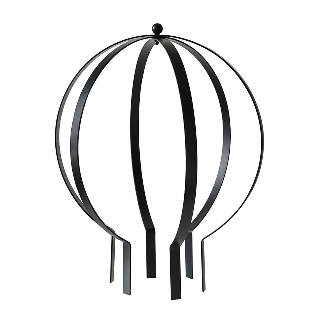 DÉCOR WOW Garden Orb Ornament, Small Obelisk Trellis, 19.5"H x 16" W, Metal, Black
