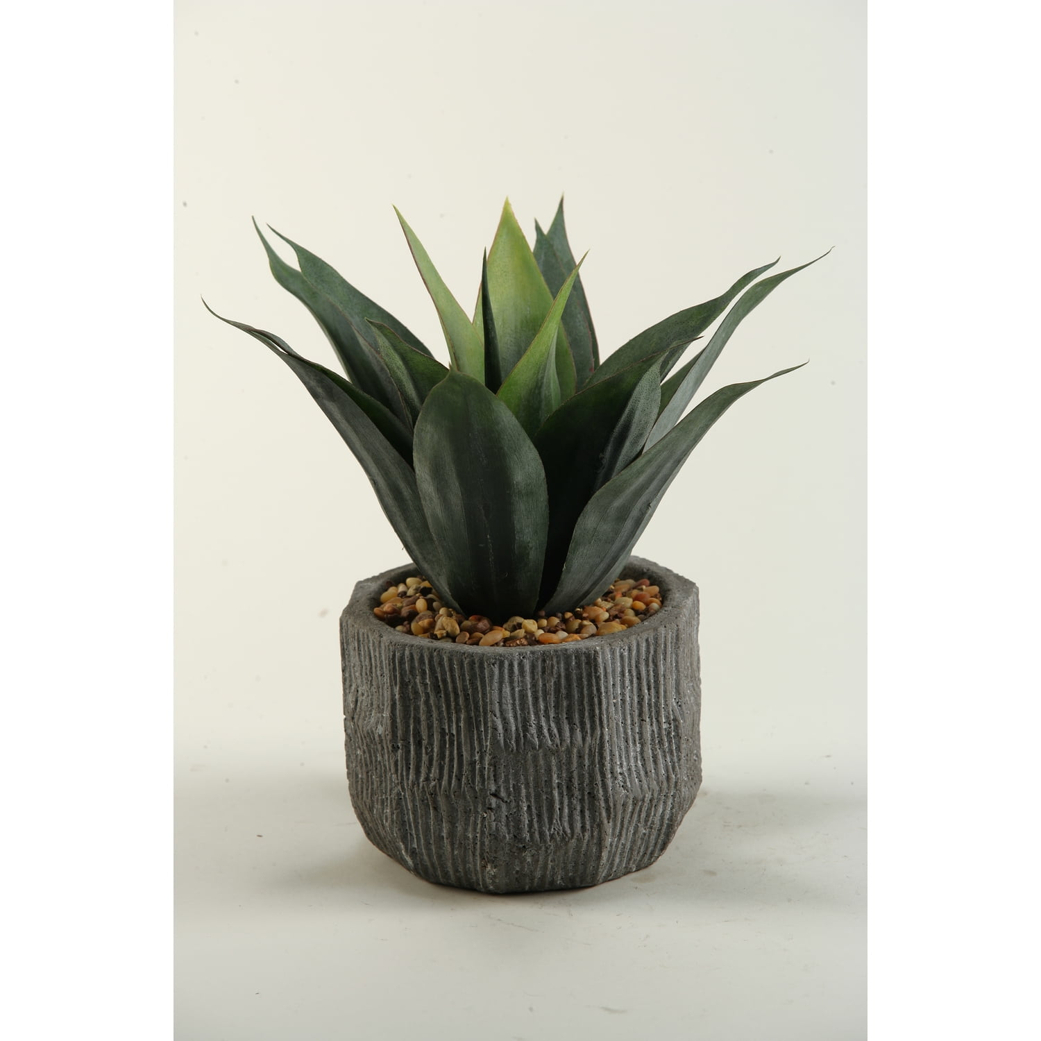 D&W Silks Red/Green Agave Plant in Ceramic Planter