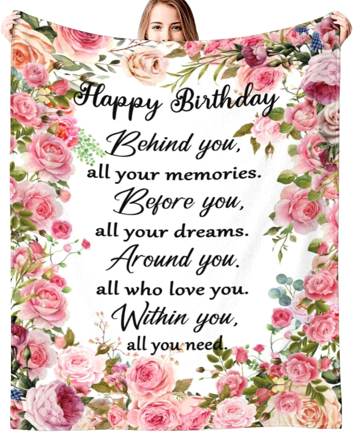 DALIHUA Birthday Gifts for Women Blanket Happy Birthday Decorations Throw Blanket Best Birthday Gift Ideas for Women Men 60x80inches