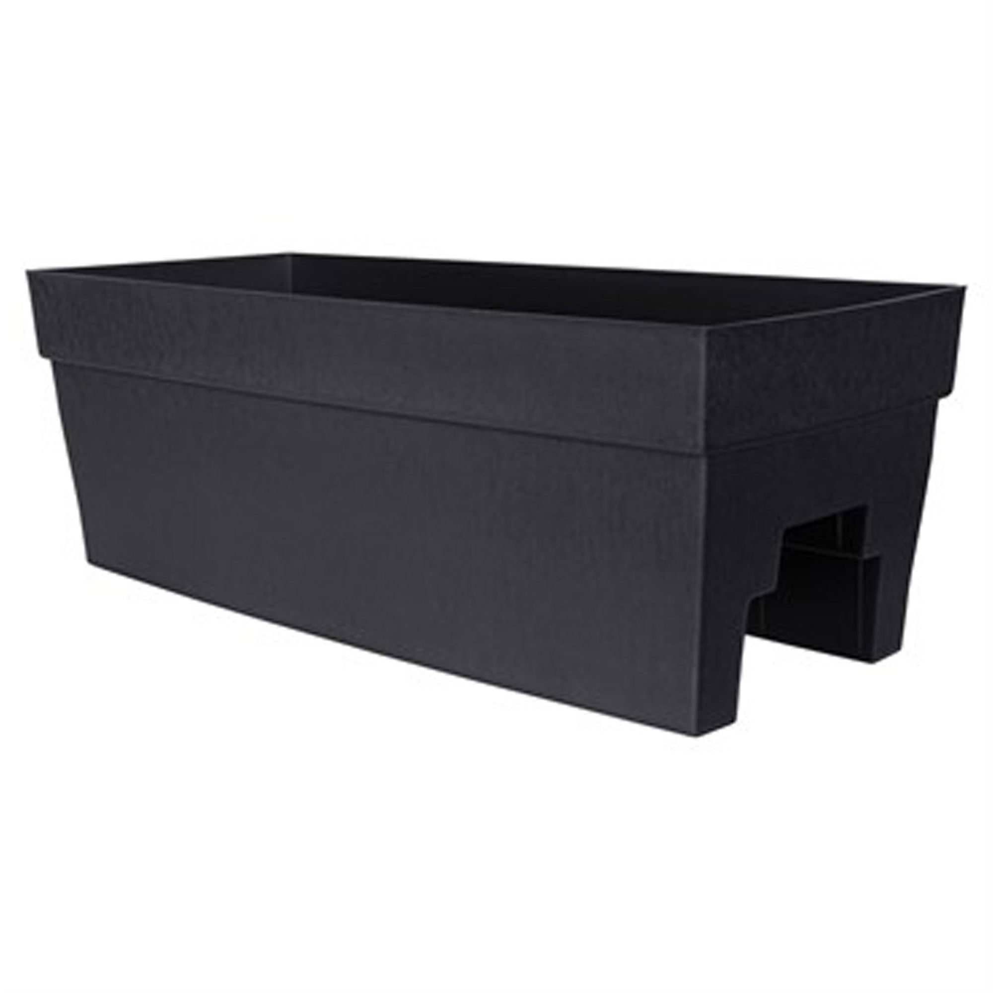 DCN Plastic Self-Watering Harmony Rail Planter, Black, 27in